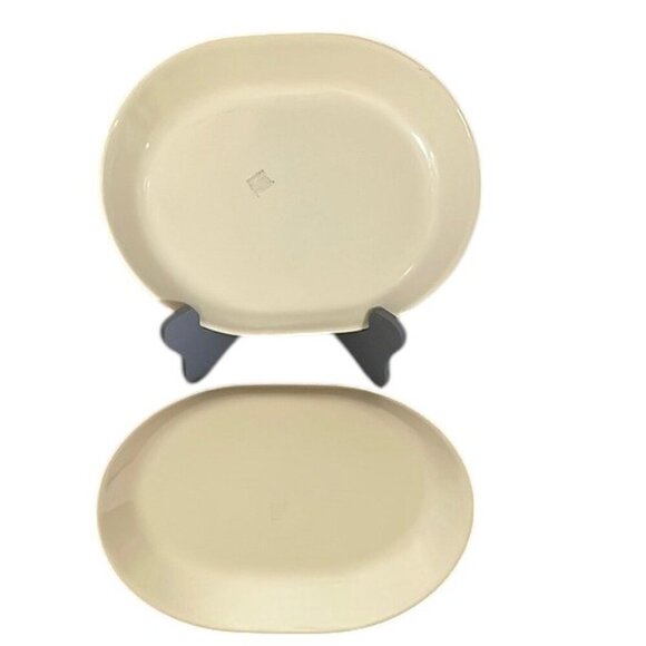 Vintage Corelle Country Promenade 12" Beige Oval Serving Platters Set of 2 - Picture 4 of 4